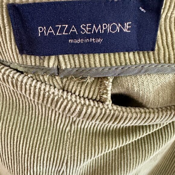 Piazza Sempione Womens Green Corduroy Wide Leg Cotton Pants IT 42 US 8 Medium - Picture 4 of 8